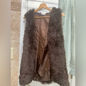 Brown Fur Vest NWOT